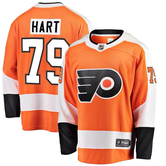 Philadelphia Flyers Carter Hart Fanatics Branded Orange Breakaway Player Jersey - Picture 1 of 3
